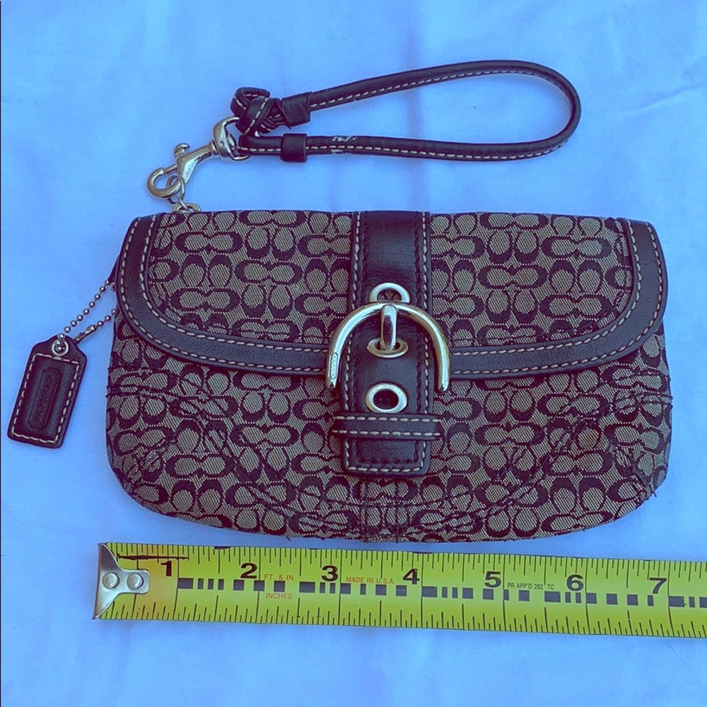 Coach C Logo Brown Wristlet